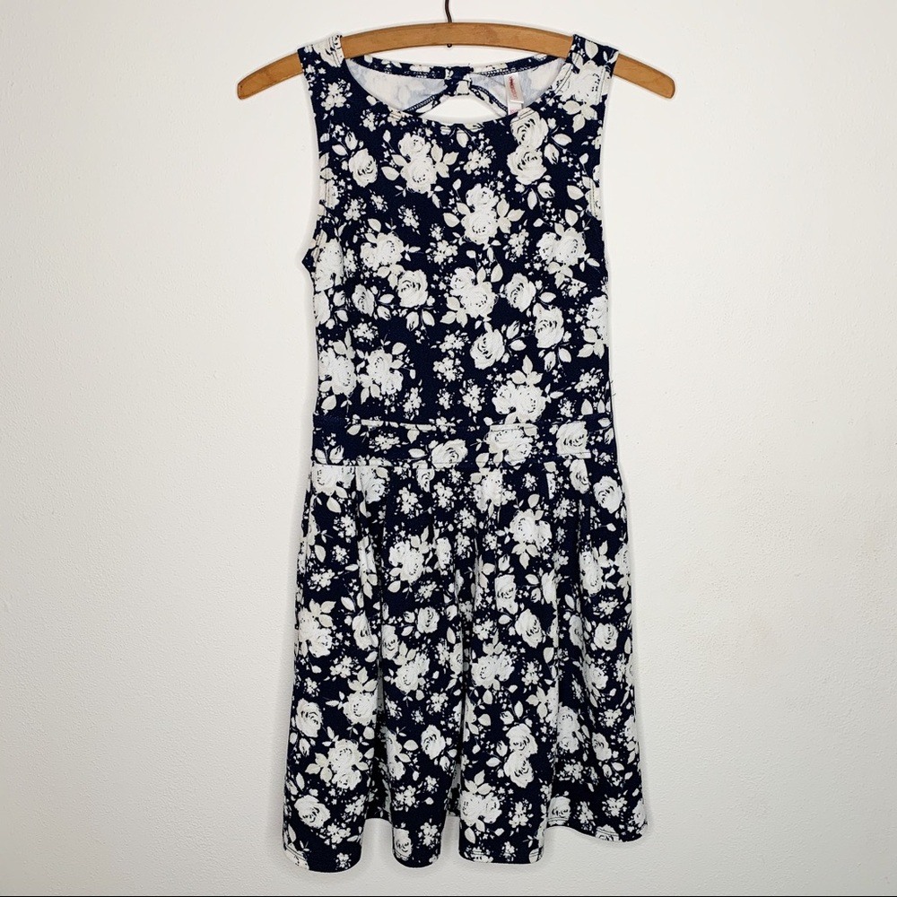 Blue and White Floral Dress